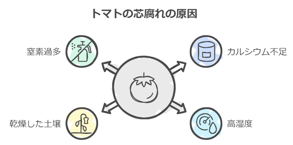 芯腐れの原因を表す図